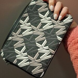 Michael Kors Geometric Black and Tan Crossbody Bag